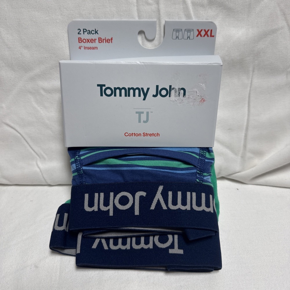 TOMMY JOHN 2pk Cotton Stretch Boxer Briefs XXL 2XL 6in inseam NEW